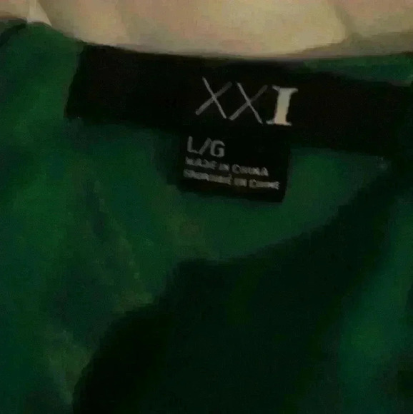 Forever 21 mini day 2 nite poly blend trendy green bell long sleeve dress L - Picture 5 of 7